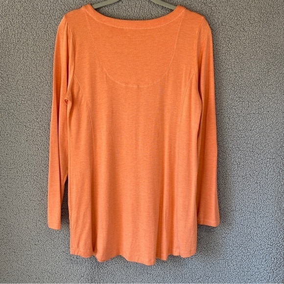 Soft Surroundings Coral Maddalena Tunic Top Decorative Button Sz M - Picture 4 of 7